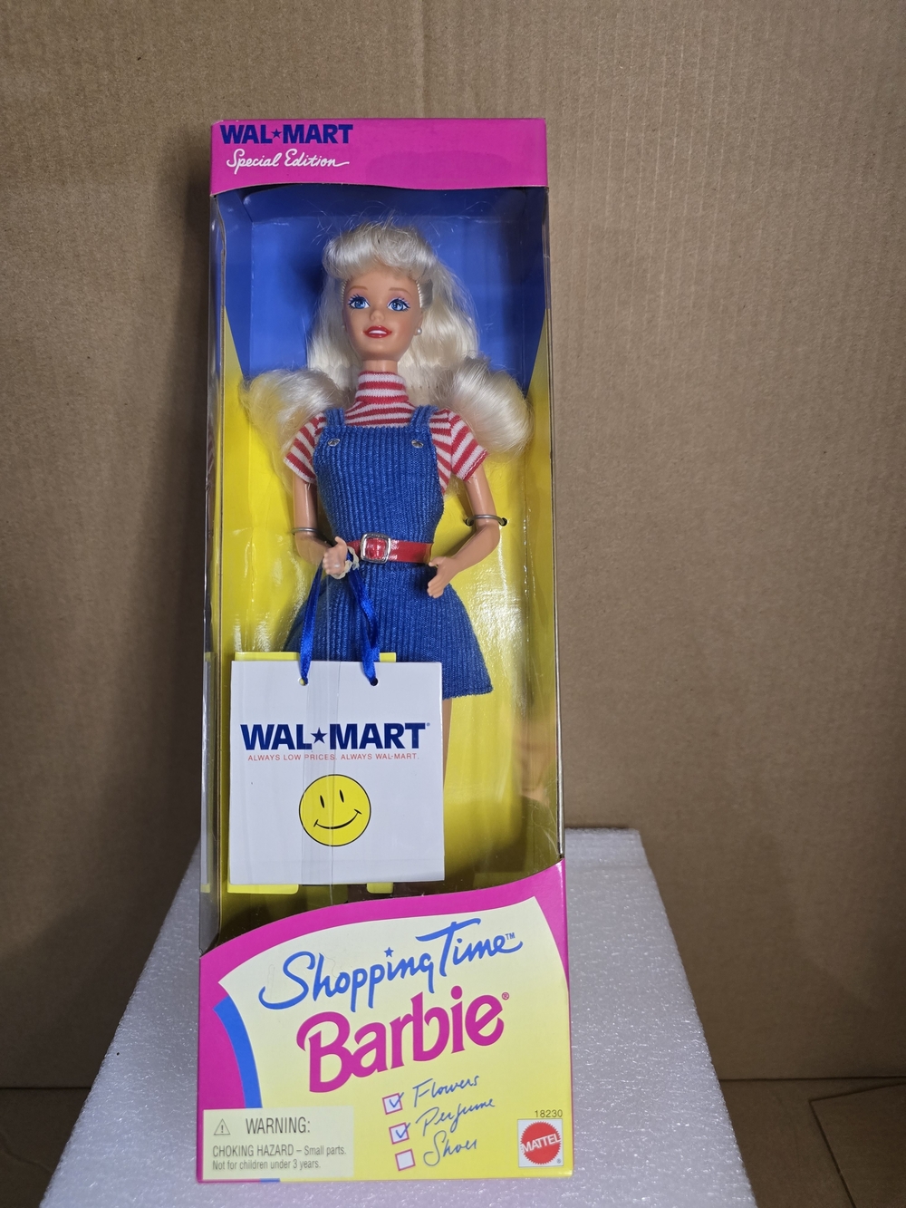 Barbie Blue Denim Jumper with Pink Striped Top and Pink Belt - Barbie